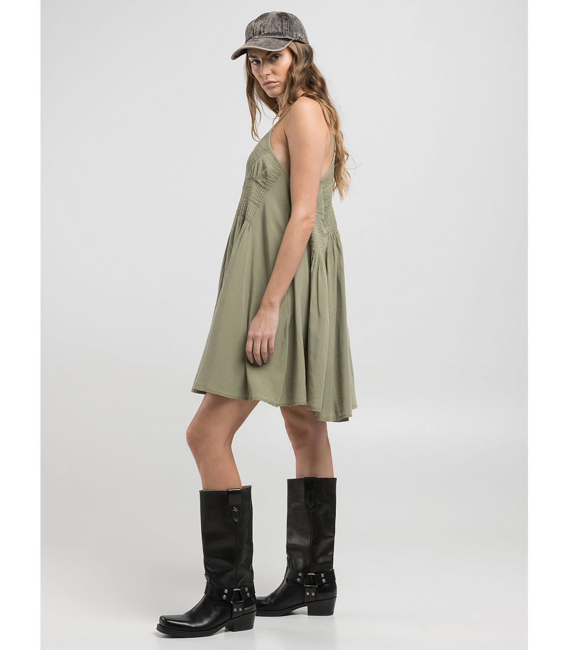 プリーツ付きミニドレス 詳細画像 ライトミリタリー 2